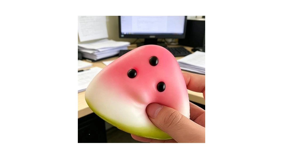 Festive Watermelon Squishy Toy (pink & Green), Soft Squeeze Toy