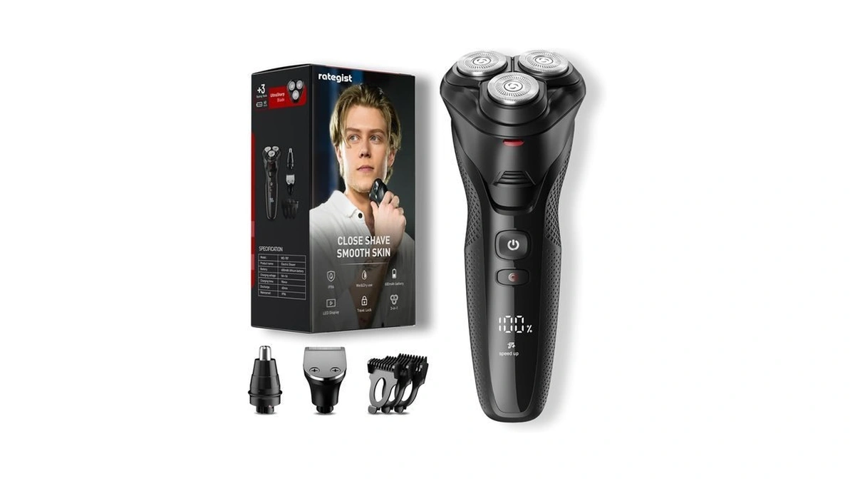Ipx7 Travel Grooming Kit, Light Purple, 𝟑-𝐢𝐧-𝟏 Electric Razor For