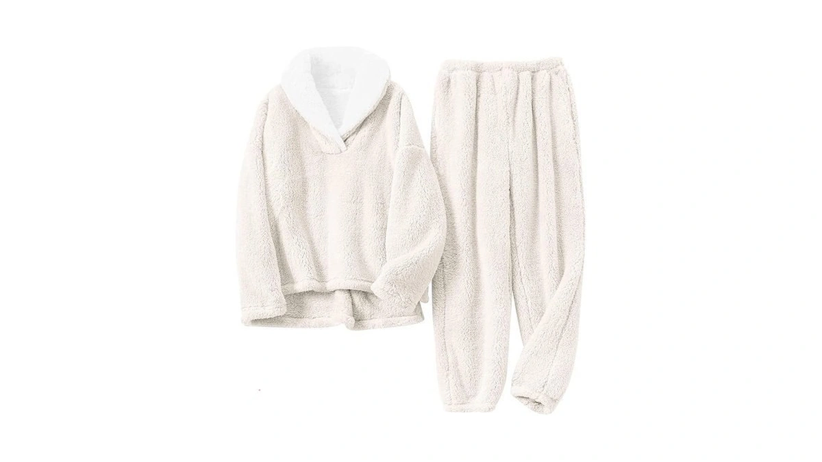Fenclushy Women's Fluffy Loungewear Sleepwear Lounge Casual Pajamas Sets Loose