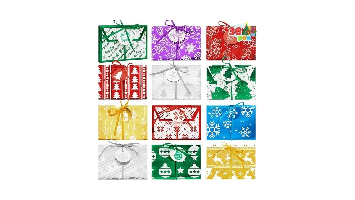 Joyin 36pcs Christmas Fancy Foil Gift Card Holder Boxes With