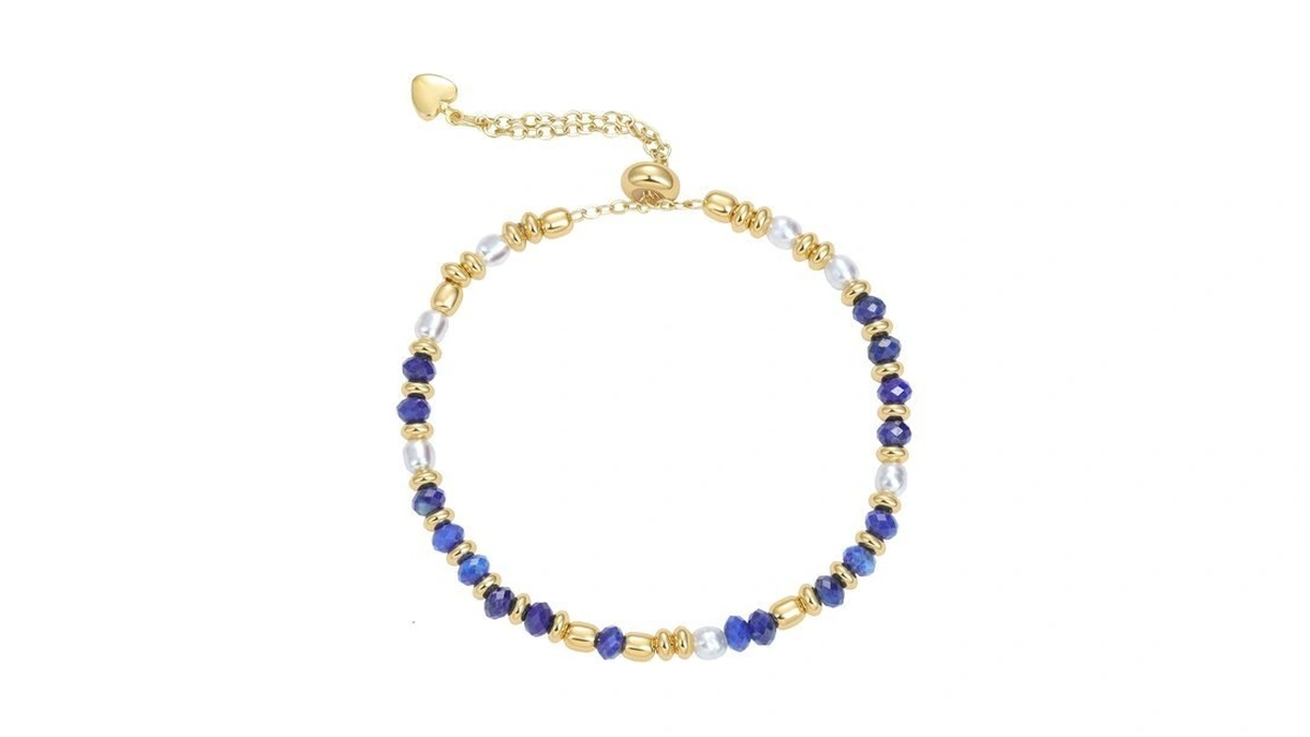 Zoesky Gemstone Beaded Bracelets For Women 18k Gold Plated, Bracelet