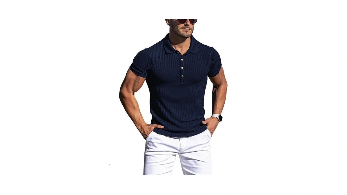 Urru Men's Big And Tall Polo Shirts Muscle Shirts Stretch