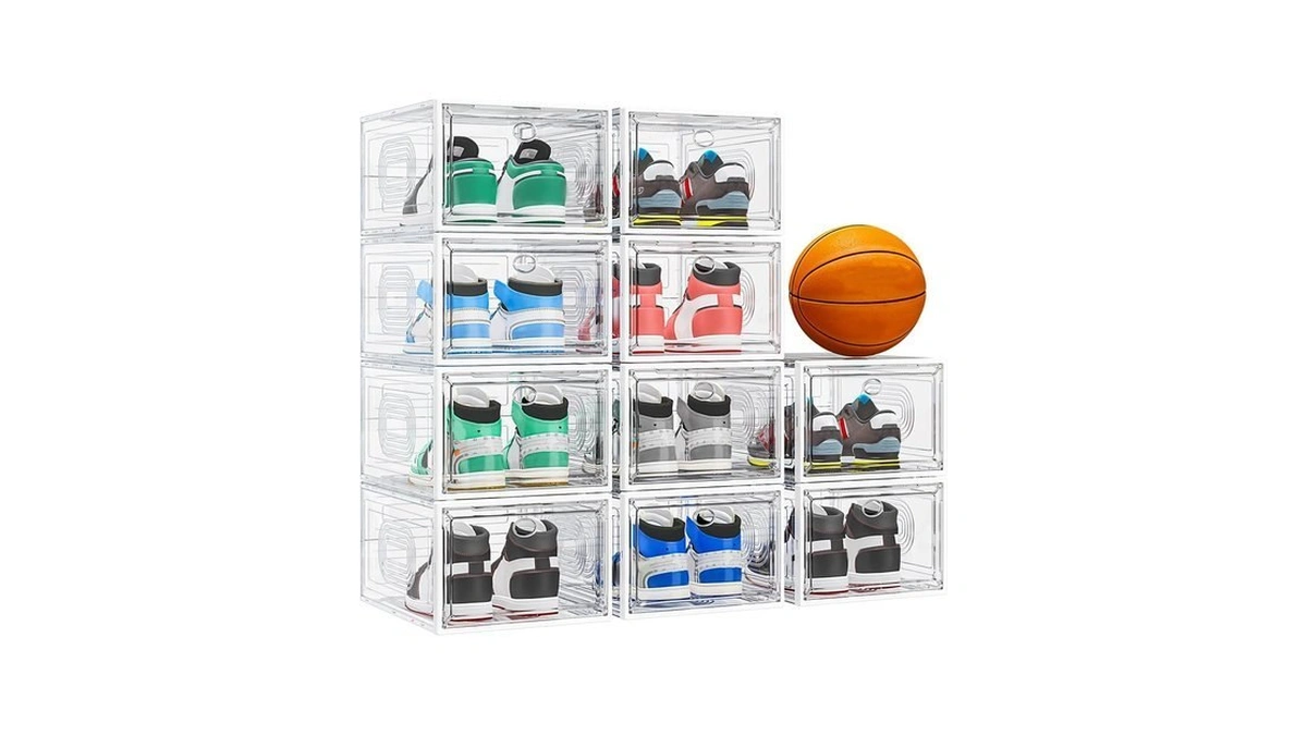 Caktraie 10 Pack Thicken Shoe Organizer Stackable