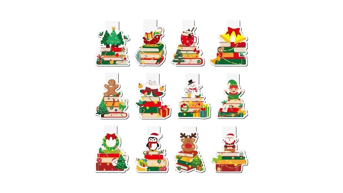 Yopyame Christmas Magnetic Bookmarks Bulk - 36pcs Christmas Book Tracker