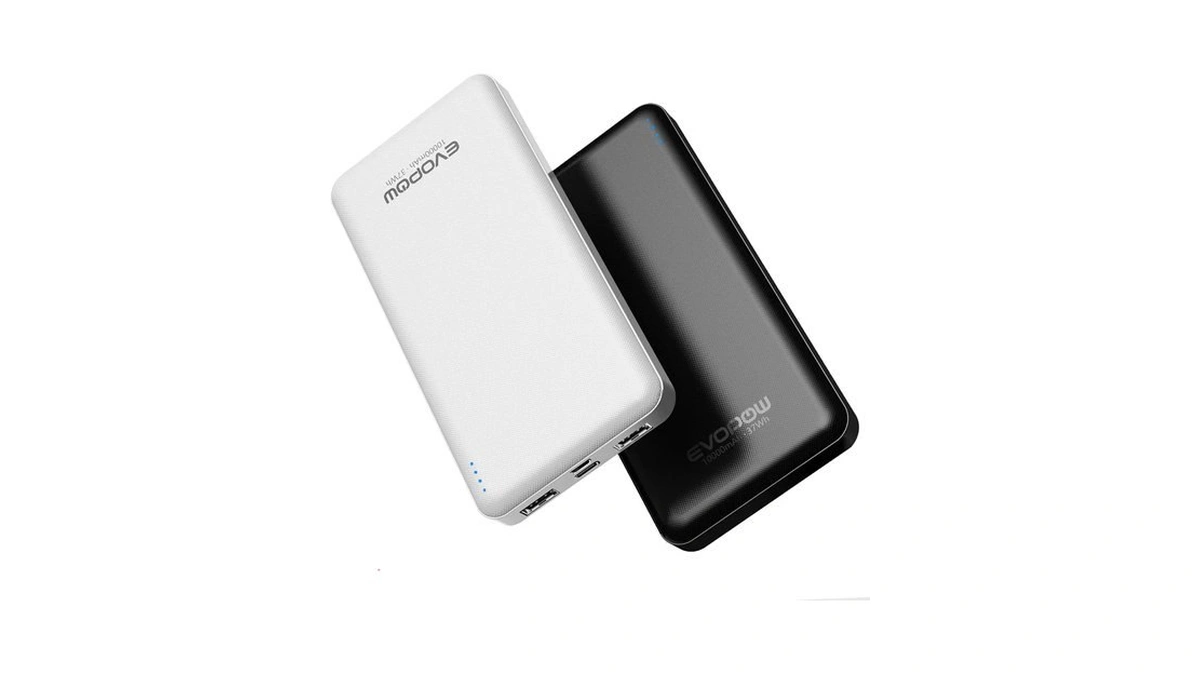 Evopow 2 Pack Portable Charger, 10000mah Power Bank, Travel Battery