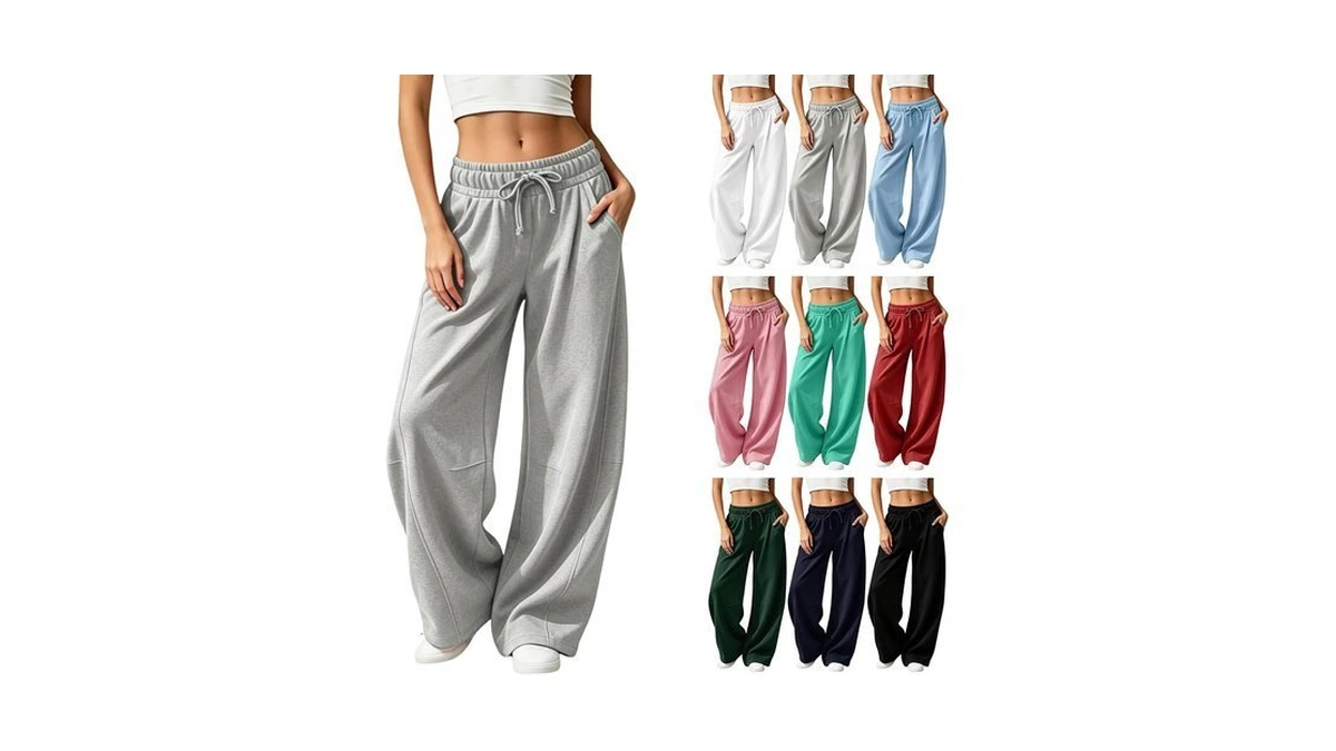 Barrel Sweatpants Women Fleece Cute Baggy Wide Leg Sweat Pants