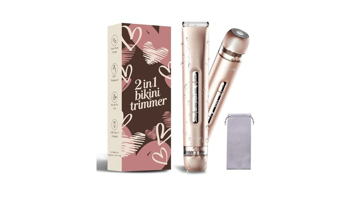 Bikini Trimmer For Women 2-in-1 Waterproof Electric Shaver