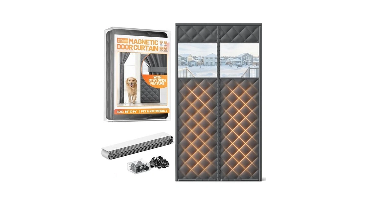 Magnetic Insulated Door Curtain Fits 36"x82" Doors - Thermal Door