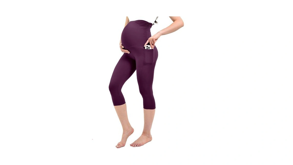 Ipletix Maternity Capris Leggings With Pockets Pregnancy Yoga Pants Pp
