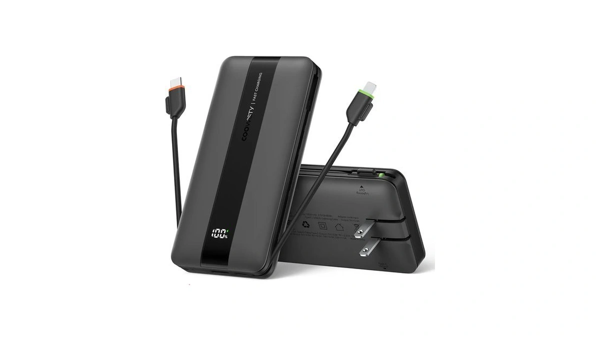 Coowisty Portable Charger With Wall Plug, Fast Charging Power Bank