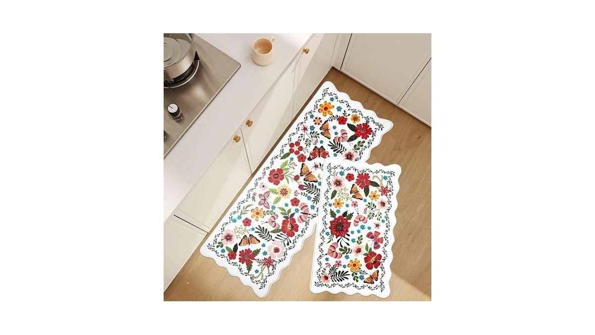 Ukiss Kitchen Rugs, 2pcs Waterproof Kitchen Mats, Cushioned Anti Fatigue