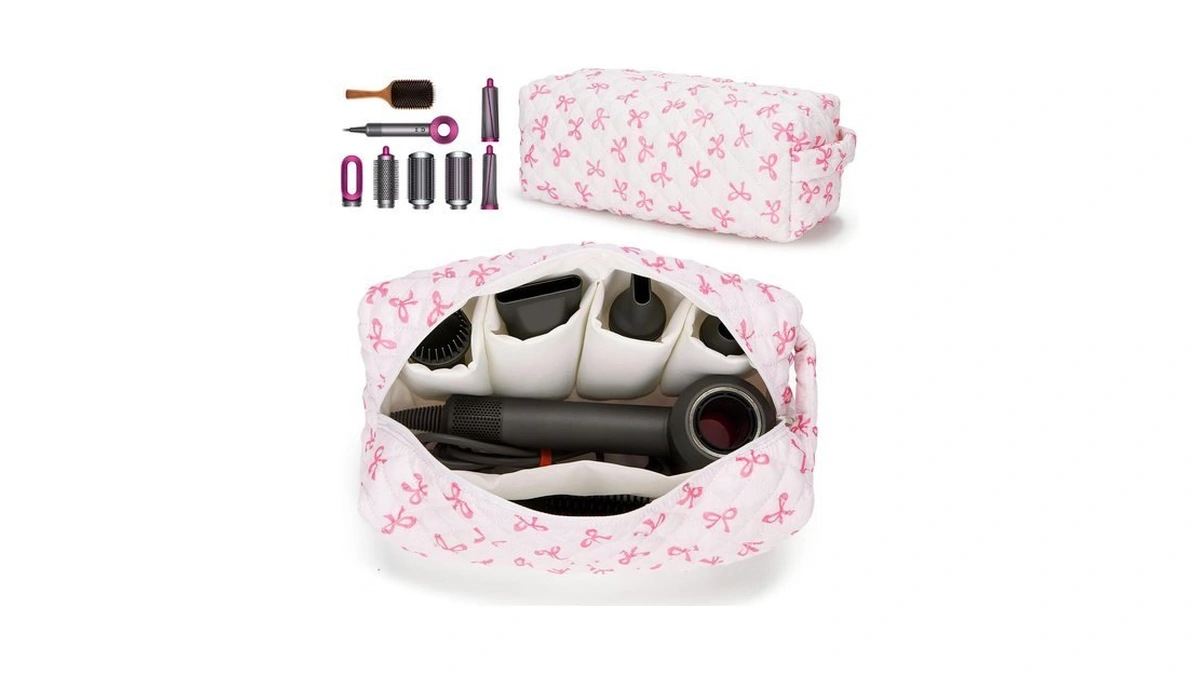 Hitotes Hair Tools Travel Bag Compatible With Dyson Airwrap Cute