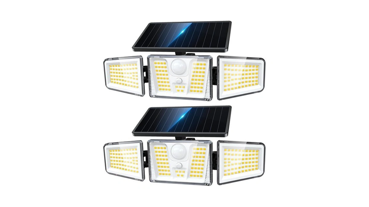 Kooper Solar Flood Lights, 210 Led Motion Sensor Outdoor Lights,