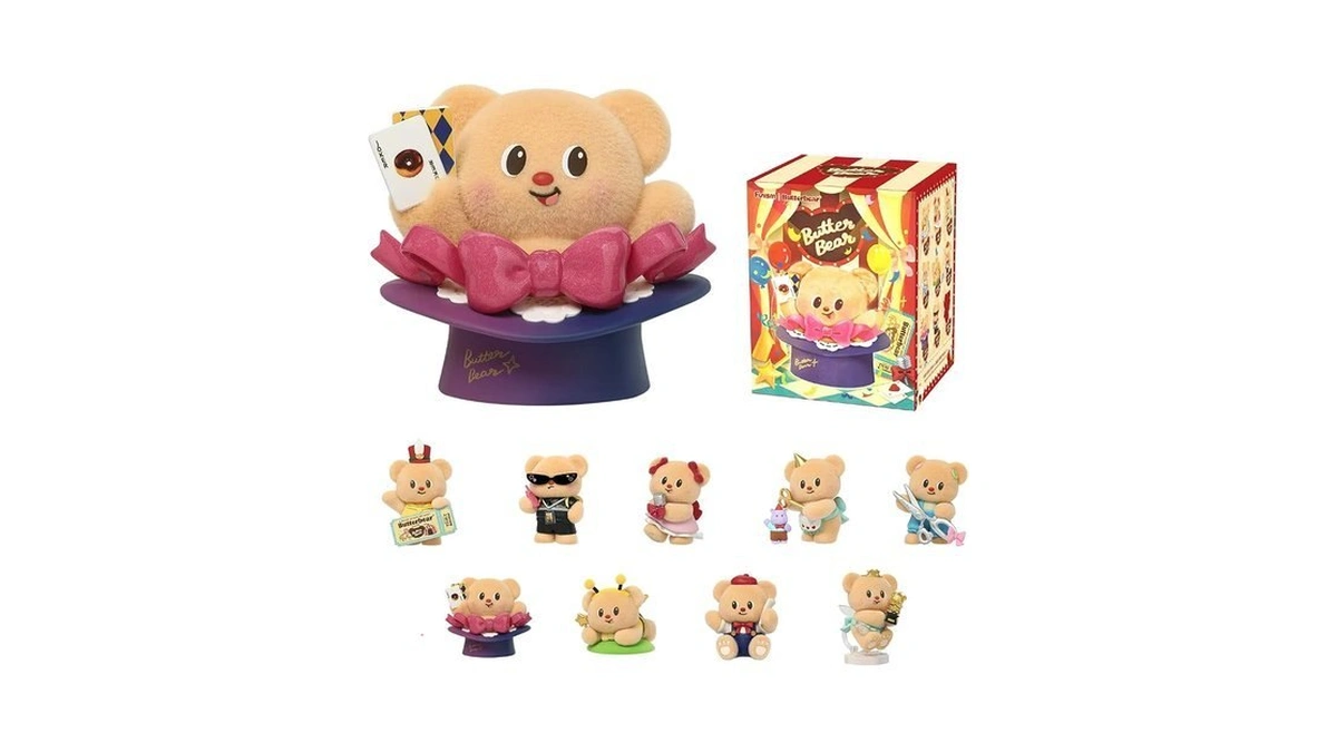 Funism Butterbear Blind Box Mini Figures, Cute Plush Collectible Toys