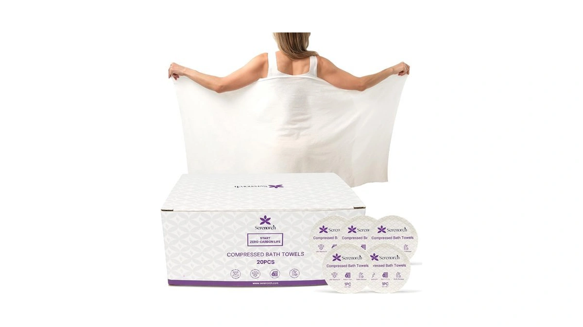 Serenorch Compressed Bath Towels Xl, 20 Pack