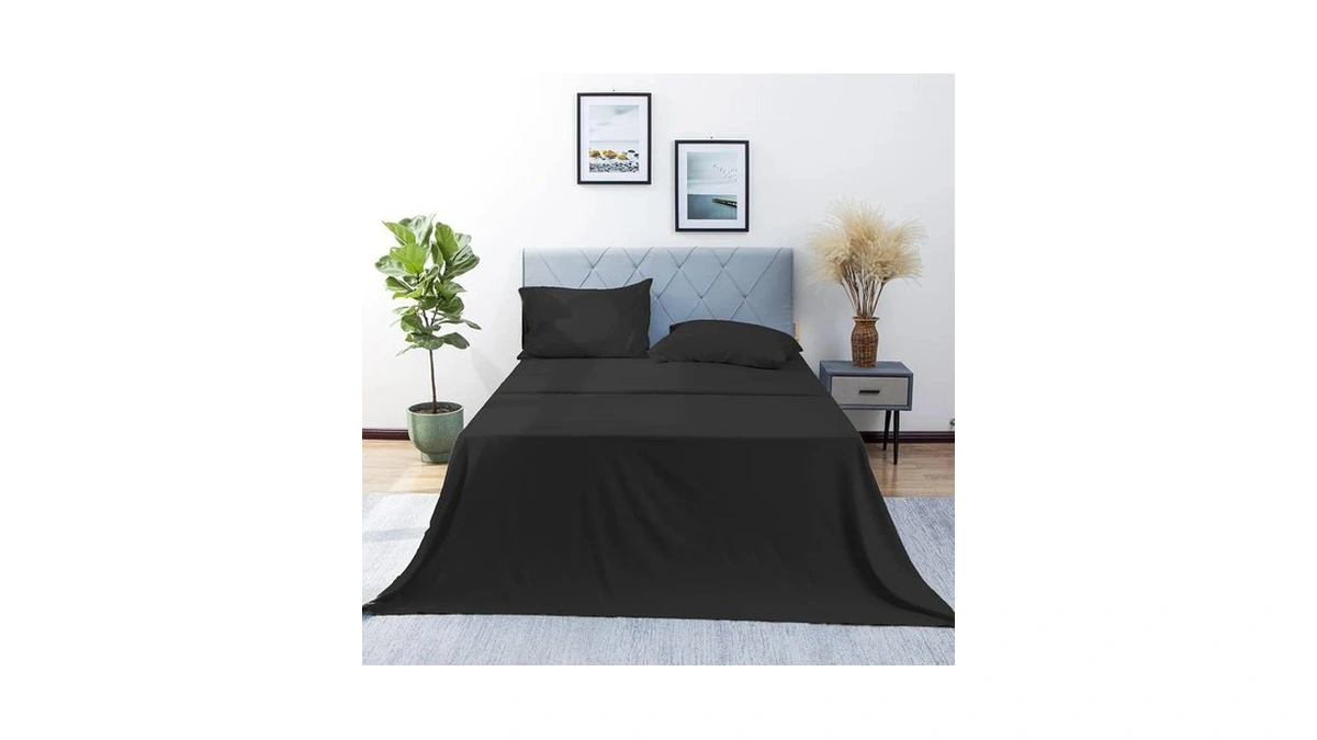 Schnauzer Home Queen Sheet Set 4 Pcs, Cooling Microfiber, Soft