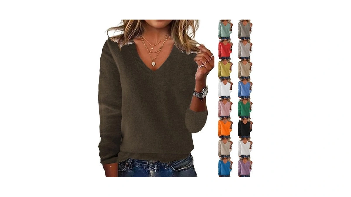 Sweaters For Women Knit Pullover Long Sleeve Fall Tops Dark