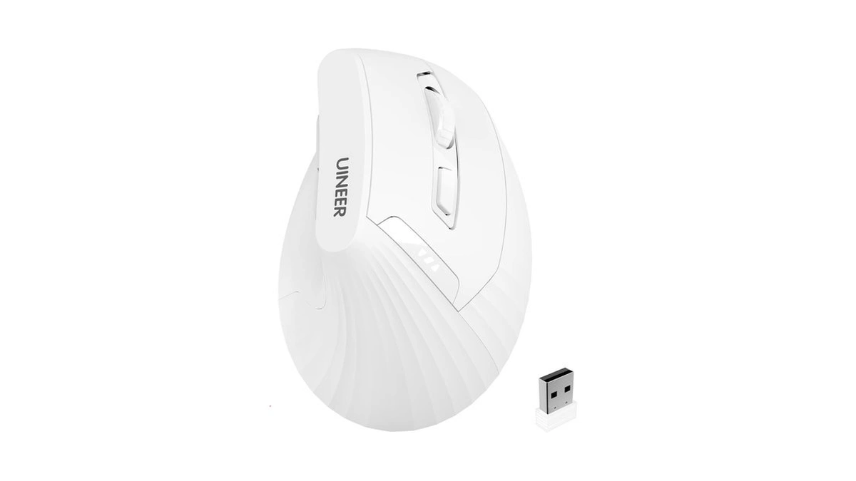 Uineer Ergonomic Vertical Mouse, 2.4g Wireless Mouse, Rechargeable, 4-dpi
