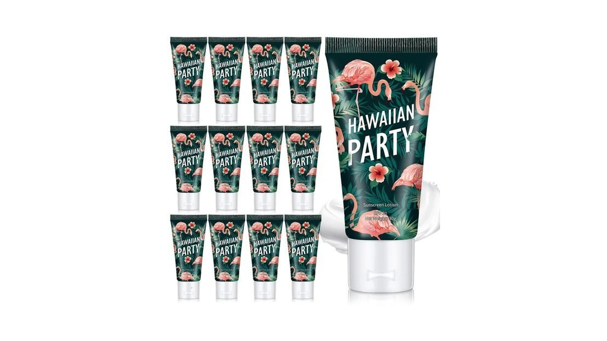 Dansib 12 Pcs Mini Sunscreen Bulk Travel Size,hawaiian Flamingo Party