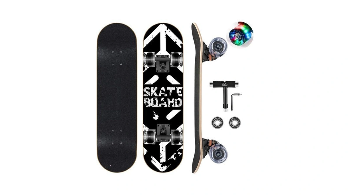 Gieeu Skateboards With Colorful Flashing Wheels For Beginners,kids,teens,adults, Complete Standard