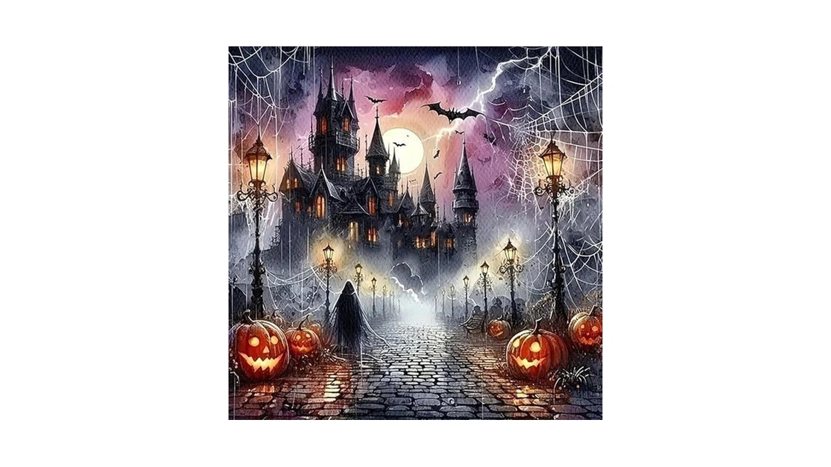 Aiboerl Paint By Numbers Kit For Adults Beginner,halloween Night, 12x16in