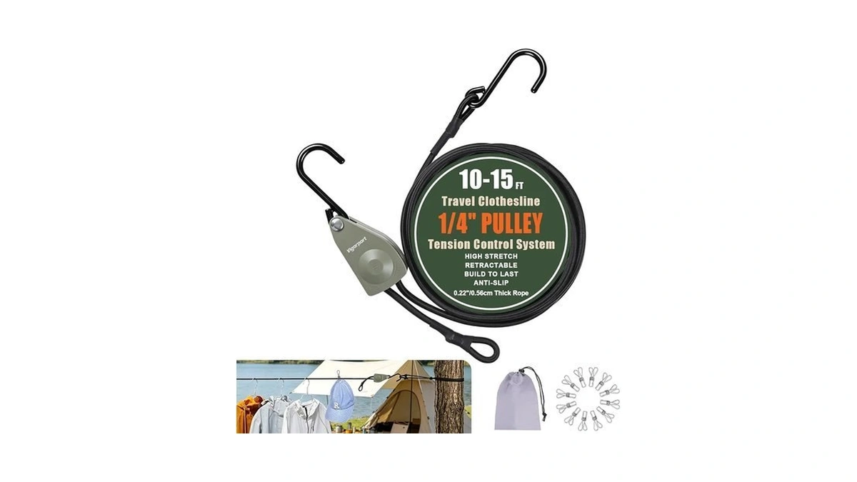 Vigorport Retractable Travel Clothesline, Heavy Duty Pulley Clothes Line