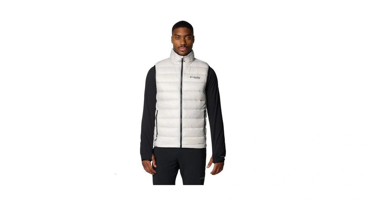 Columbia Men's Arctic Crest Down Vest, Nimbus Grey, Medium