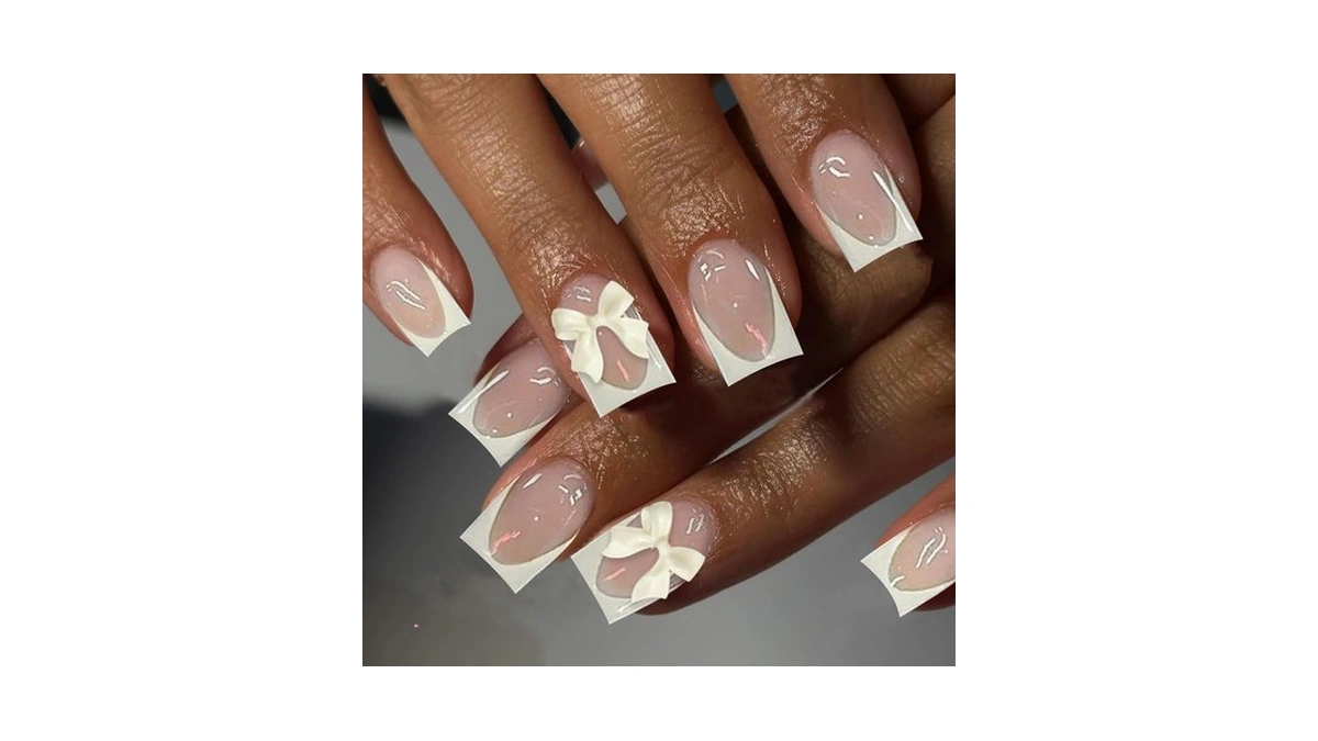 Votacos Milky Yellow French Tip Press On Nails Short Square