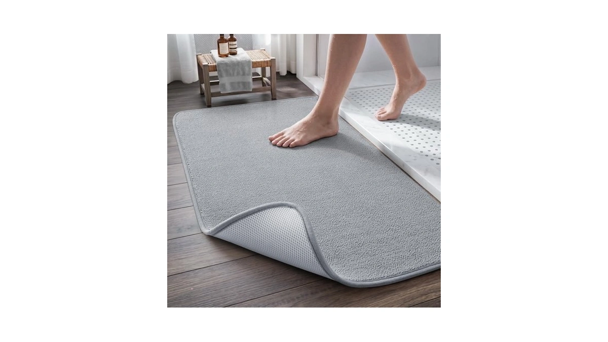 Montvoo Super Absorbent Bath Mat, Low-profile Bathroom Rug, Breathable Quick