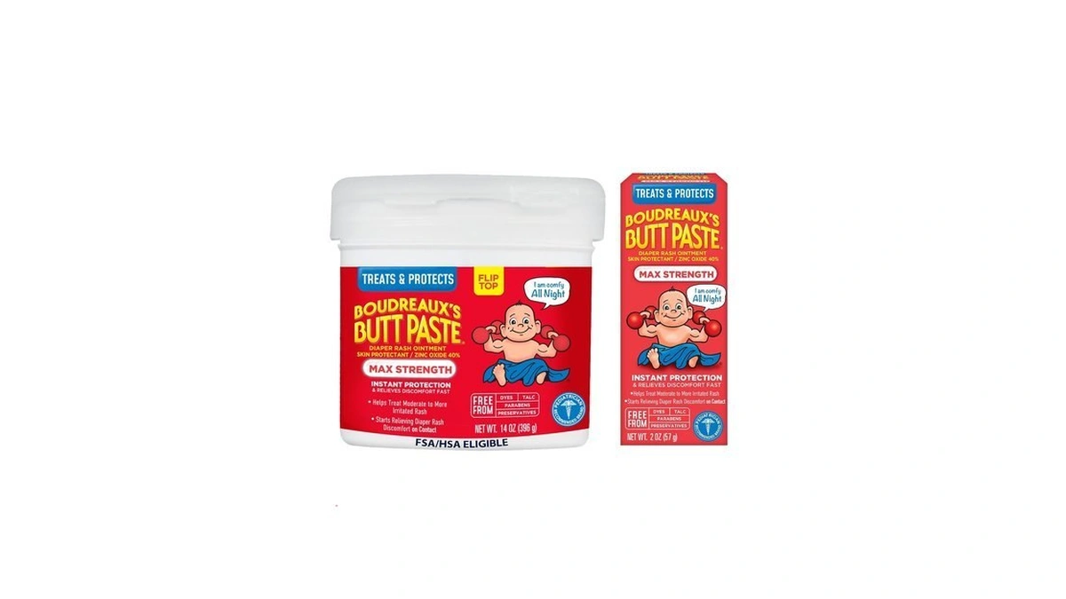 Boudreaux’s Butt Paste Maximum Strength Diaper Rash Cream, 2oz &