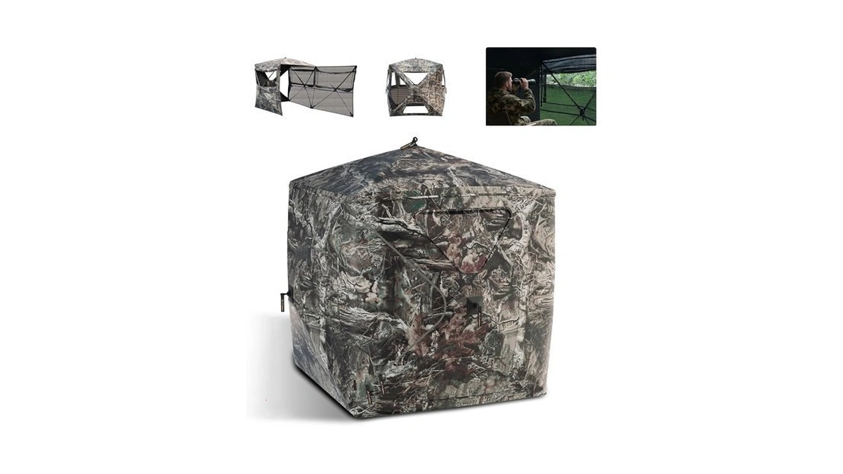Flissa Hunting Blind, 270° See-through Ground Blind Hunting Tent For
