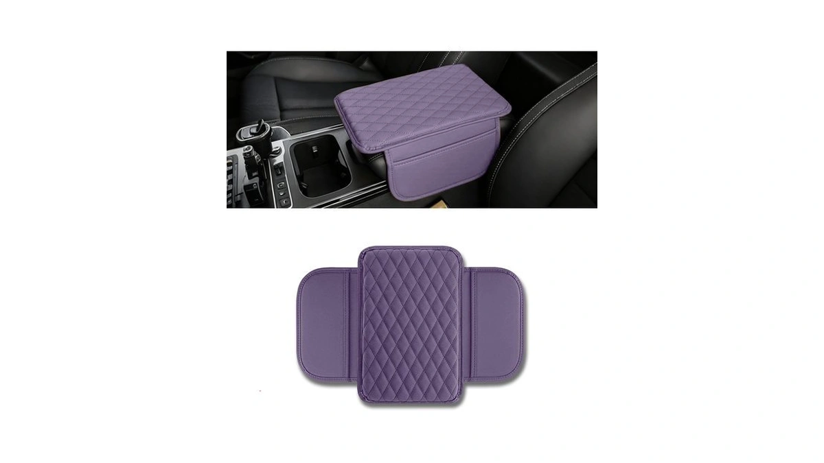 Lonuxi Car Center Console Cover, Microfiber Leather Car Armrest Box