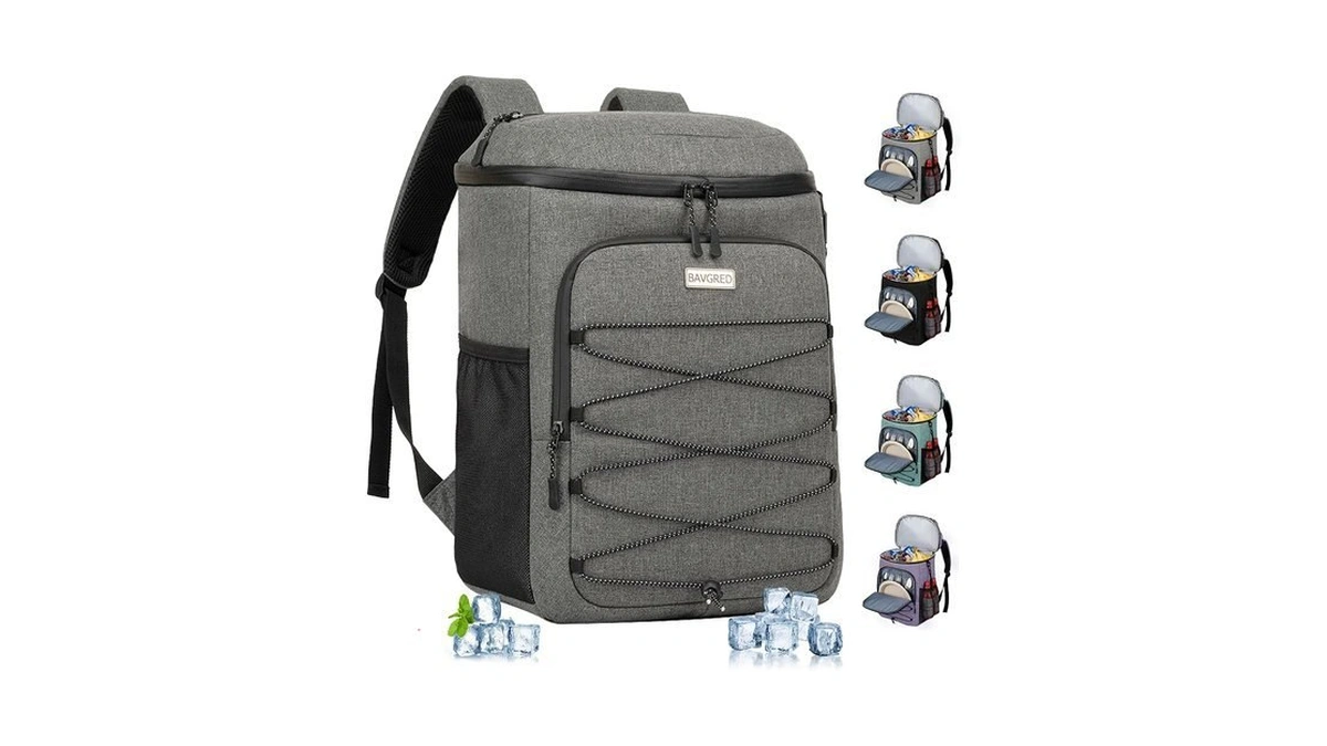 Bavgred Insulated Cooler Backpack - 30 Can Leak Proof Lunch