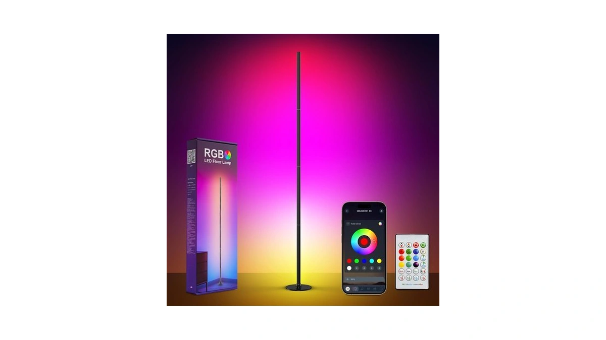Leacuber Smart Rgbicw Led Corner Floor Lamp With App &
