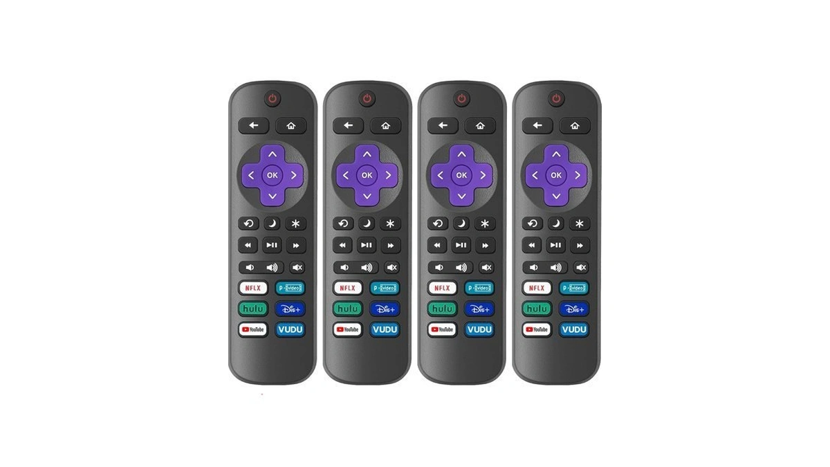 4 Pack Replacement Remote Control Only For Roku Tv, Compatible