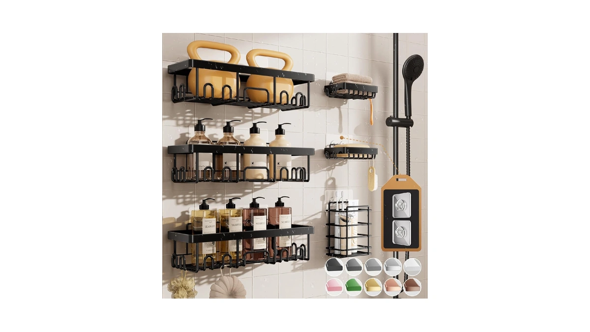 Amazon : Veken Shower Caddy 6-pack, Bathroom Orga