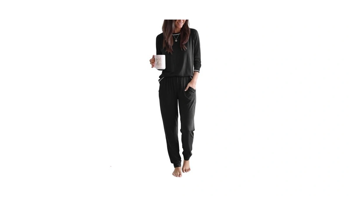 Ekouaer Women Pajama Set Jogger Sleepwear Long Lounge Set With