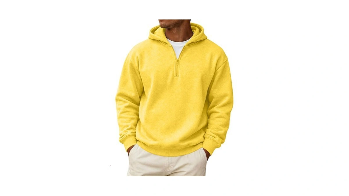 Mens Hoodies Zip Up Classic 1/4 Zip Fleece Big And