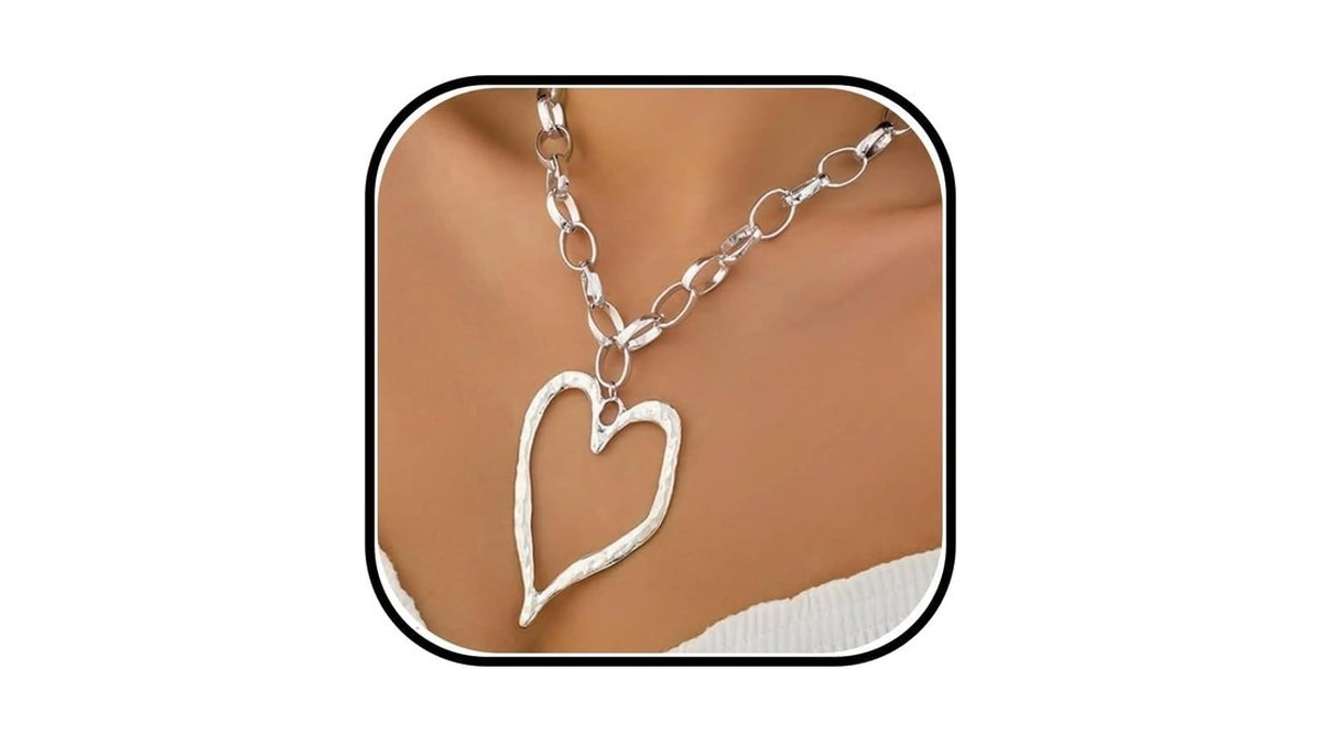 Kummersaprk Chunky Heart Necklace Gold Chunky Chain Necklaces For Women