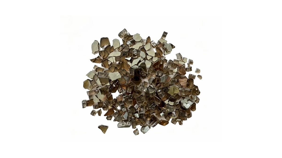 Hiland Reflective Fire Glass, 10 Lb, Bronze