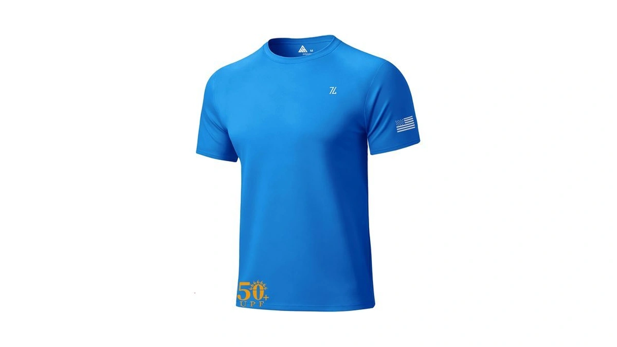 Wenttuo Men's Swim Shirt Short Sleeves Upf 50+ Rash Guard