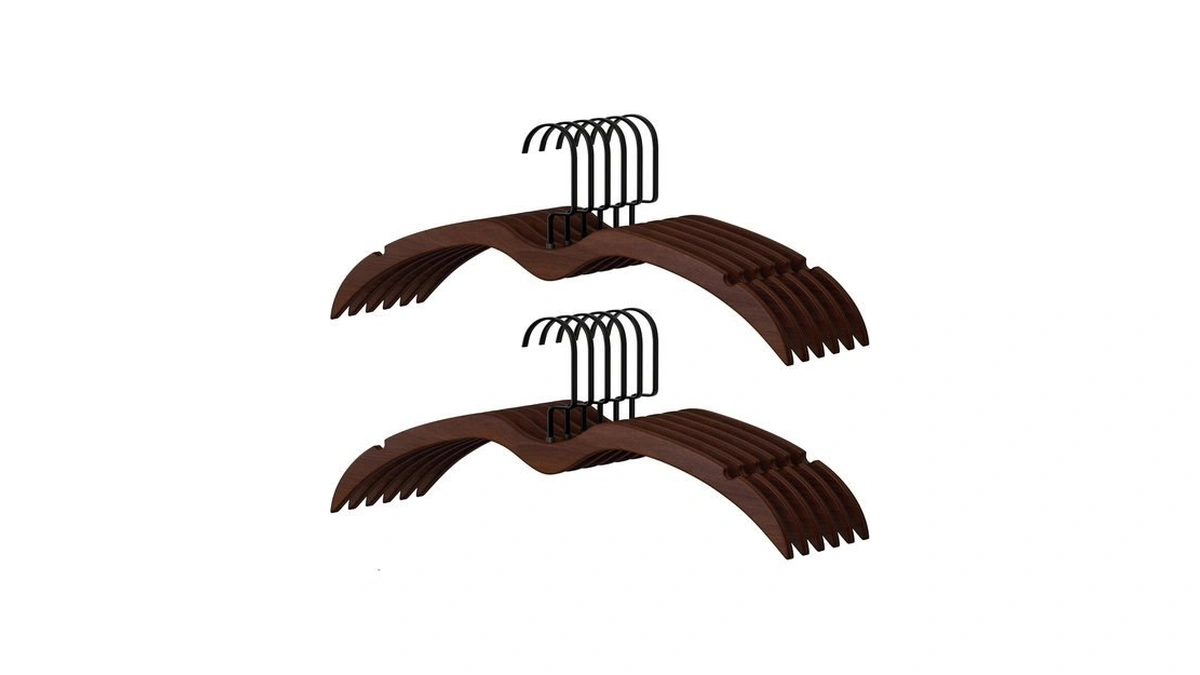 Storageworks Wooden Hangers 12 Pack, Space Saving No Bump Hangers,