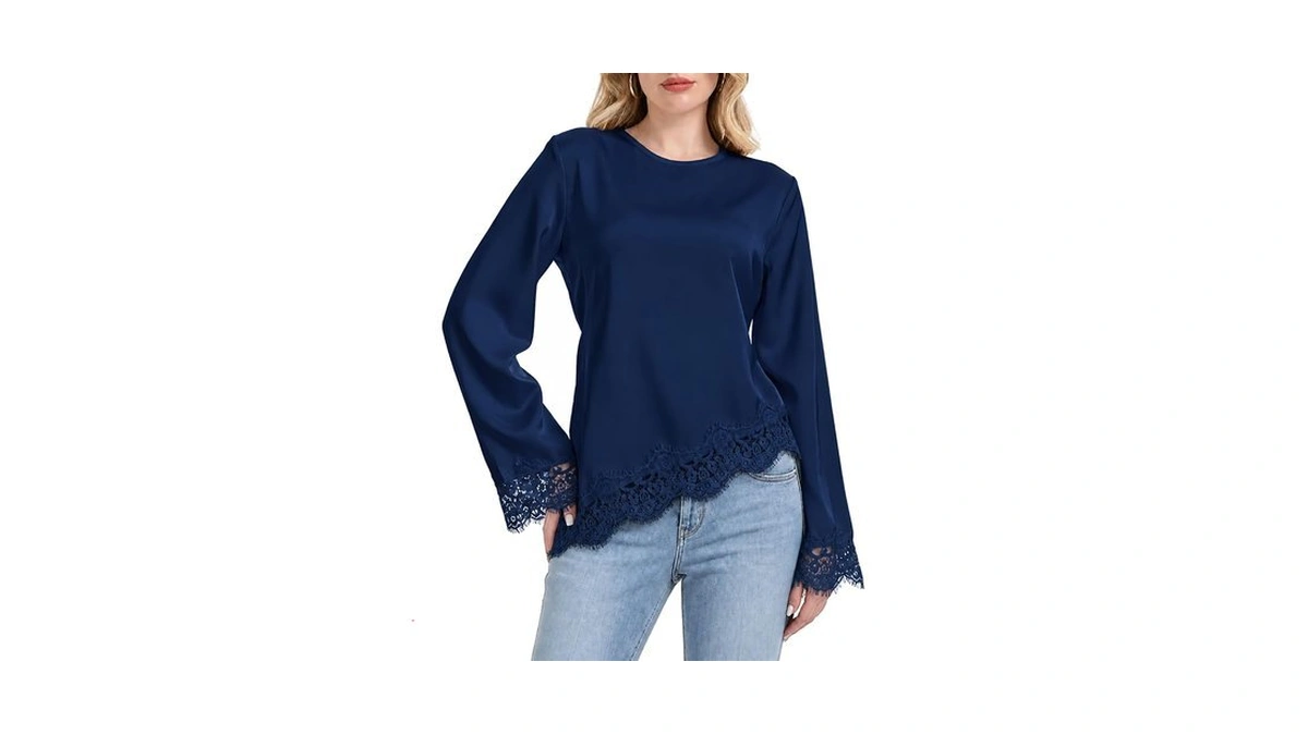 Wcuvbv Women's Wrap Tops Tie Back Blouse Long Sleeve With