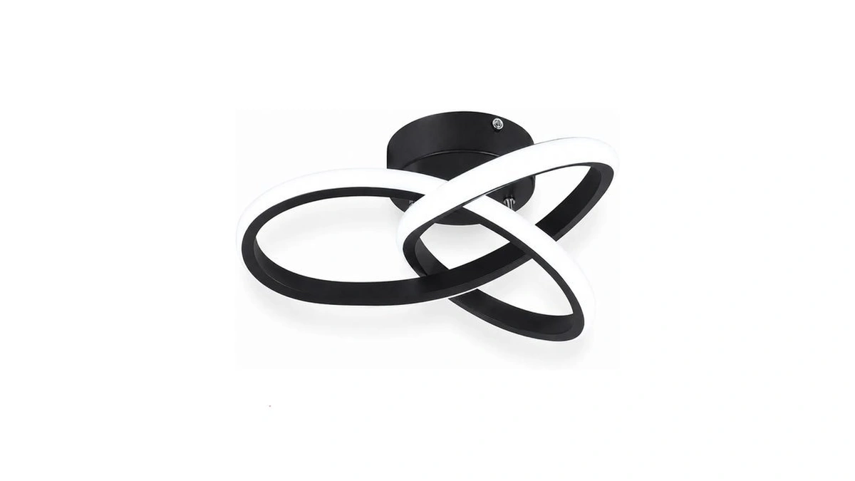 Modern 10-inch Curved Led Semi Flush Mount Ceiling Light,6000k Cool