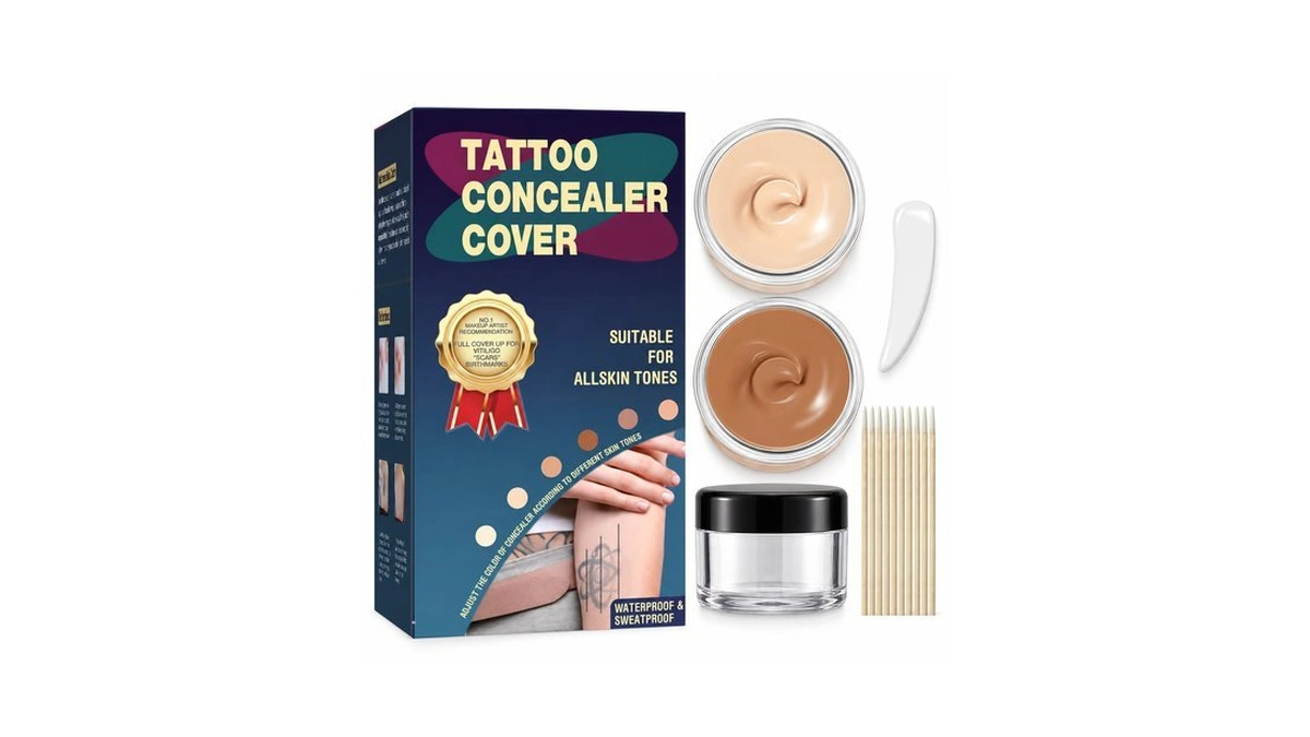 Tattoo Cover Up Makeup, 2 Colour Body Concealer With Mixing