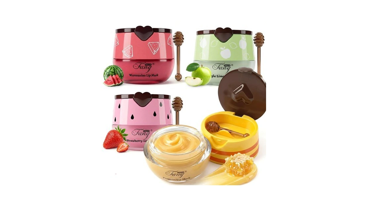 4 Pcs Bee Lip Balm Honey Pot, Moisturizing Lip Sleeping