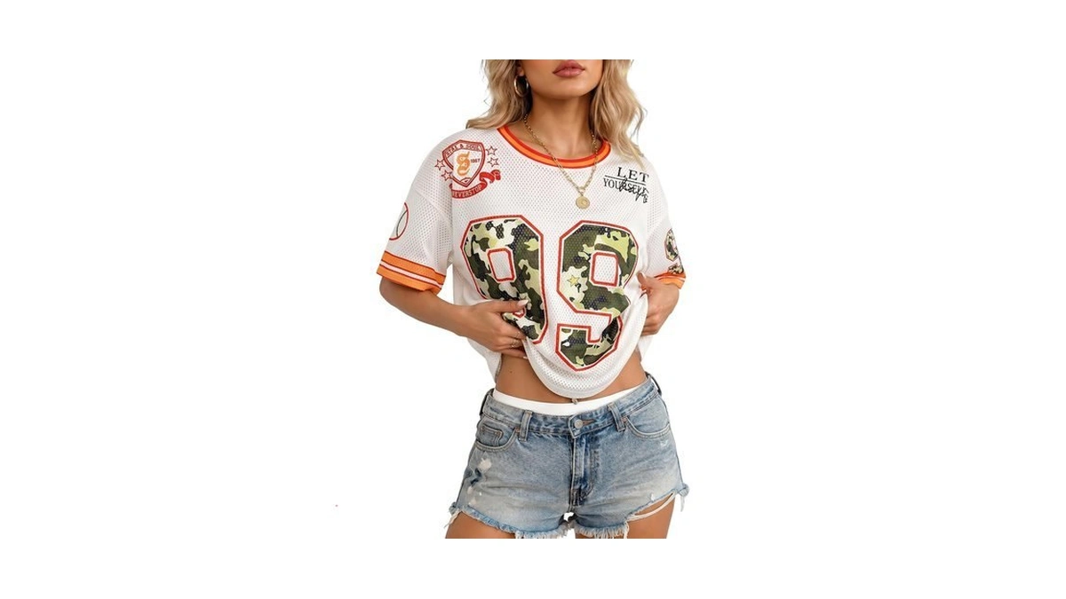 Akewei Jersey Shirts For Women Y2k Graphic Number Oversized Tees