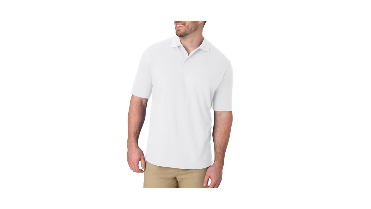 Hanes Men's Short Sleeve X-temp W/ Freshiq Polo, White, Small