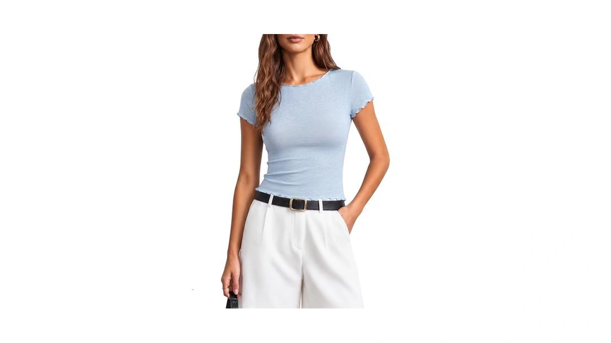 Blooming Jelly Women's Short Sleeve Lyocell T-shirt Soft Basic Crewneck