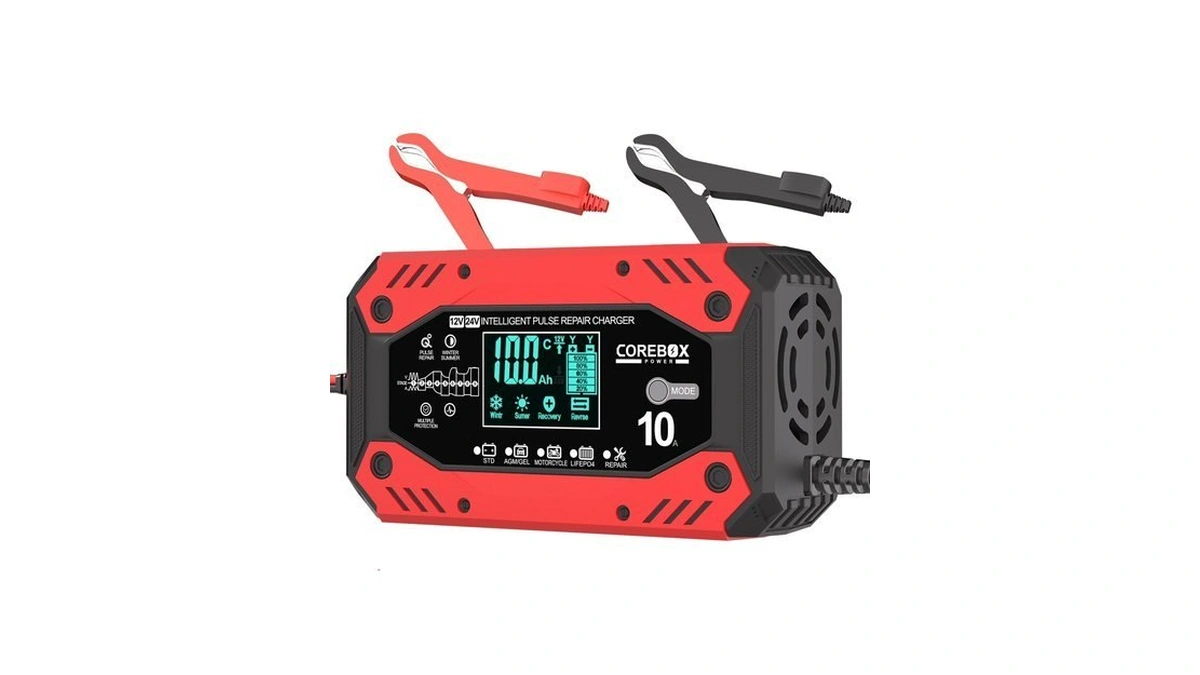 Battery Charger 10-amp 12v/24v Smart Trickle Charger For Car